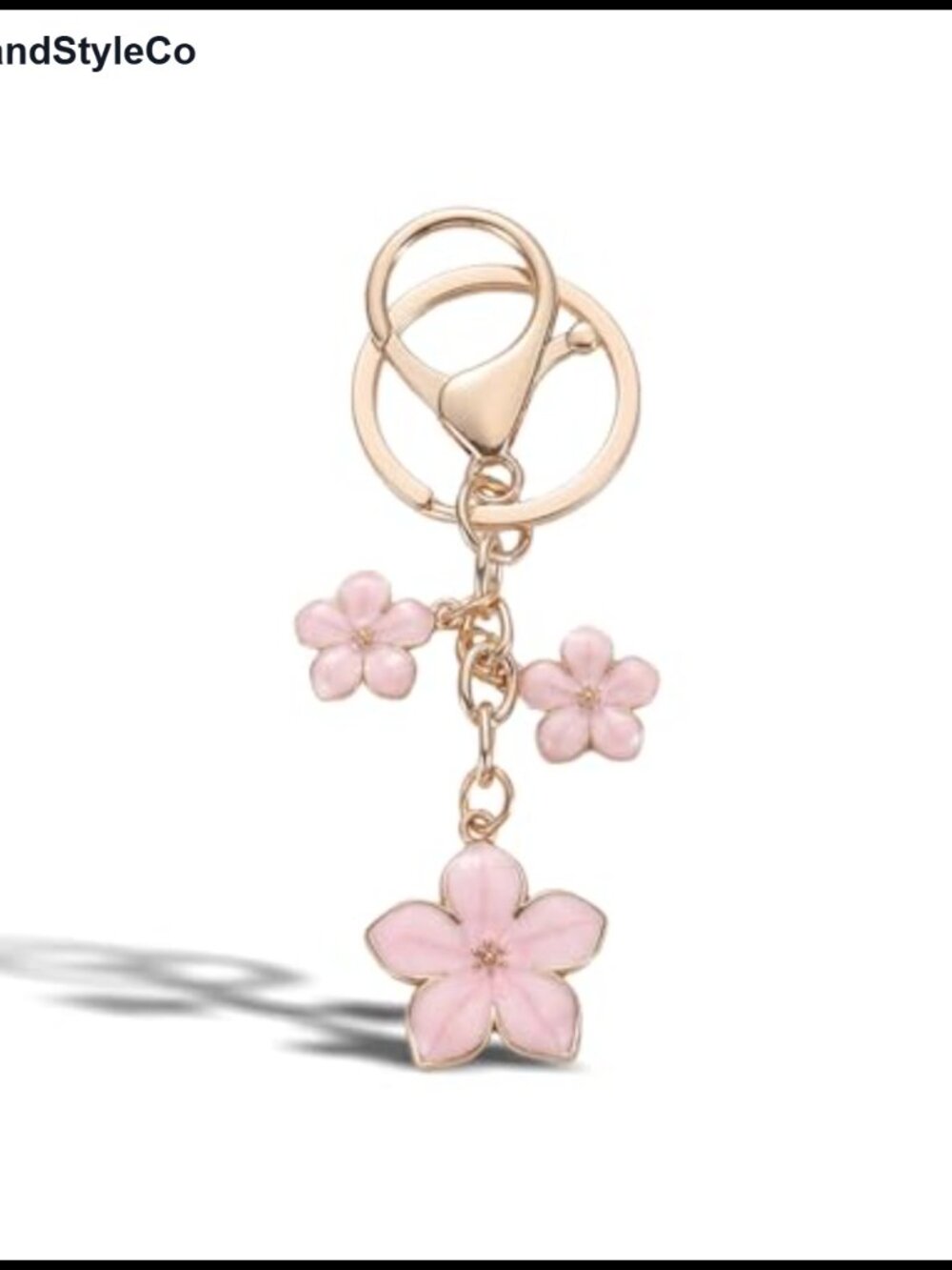 Leather Flower Bag Charm Keychain Purse Accessory